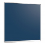 Wandtafel Stahlemaille blau, 100x100 cm, mit durchgehender Ablage, 